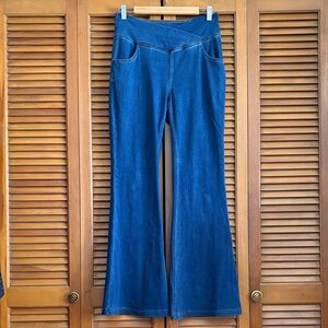 HALARA Blue High-Rise Flare Jeggings